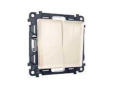 Комплект механизма 2-кл проходного выключателя AMBRELLA VOLT ALFA Бежевый глянец QUANT (AP3030, VM120) MA303020