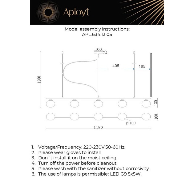 Подвесная люстра Aployt Sylwia APL.634.13.05 изображение 2 Подвесная люстра Aployt Sylwia APL.634.13.05 Фото № 2