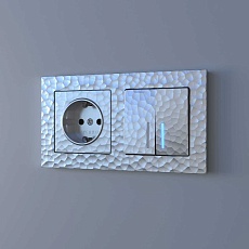 Выключатель Werkel Hammer двухклавишный с подсветкой серебряный W1220106 4690389162367 2