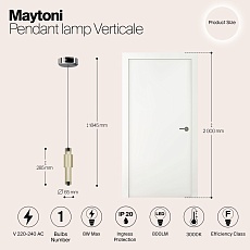 Подвесной светодиодный светильник Maytoni Verticale MOD308PL-L9CG3K 1