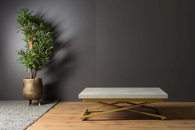 Стол-трансформер Levmar Compact D51/S90 (бетон/золото) 2240081701 изображение 4 Стол-трансформер Levmar Compact D51/S90 (бетон/золото) 2240081701 Фото № 4