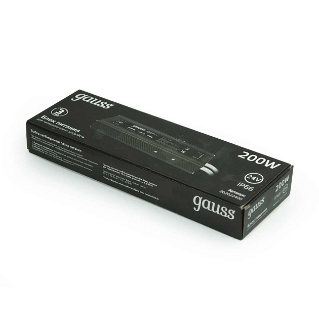 Блок питания Gauss 200W 24V IP66 202022400 Фото № 2