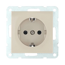 Розетка LK Studio с з/к, со шторками (бежевый) LK60 863201-1