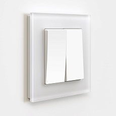 Выключатель двухклавишный проходной Werkel белый матовый W1122061 4690389184635 3