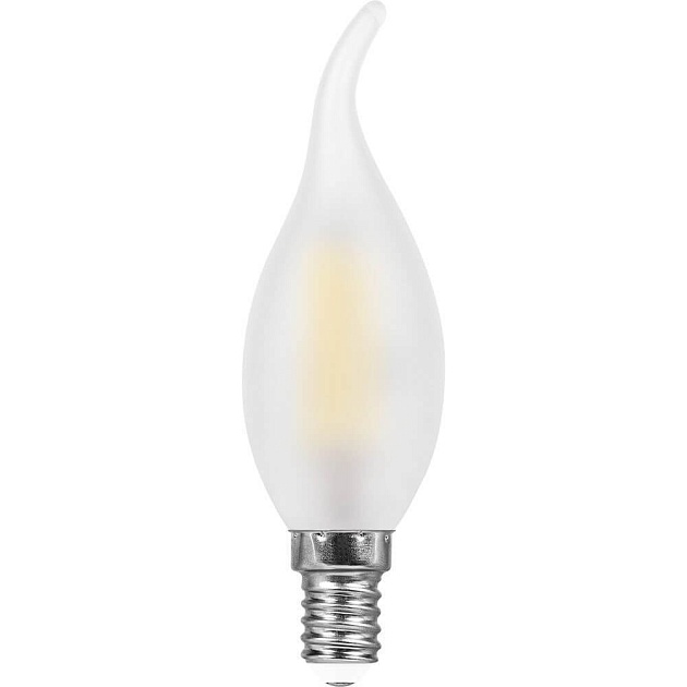 Лампа светодиодная филаментная Feron E14 11W 4000K Свеча на ветру Матовая LB-714 38011 фото 