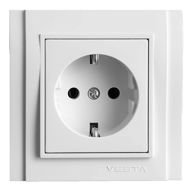 Розетка 2P+E Vesta-Electric Verona белый FRZ00020102BEL изображение 1 Розетка 2P+E Vesta-Electric Verona белый FRZ00020102BEL Фото № 1