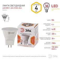Лампа светодиодная ЭРА GU4 4W 2700K матовая LED MR11-4W-2700K-GU4 Б0049065 2