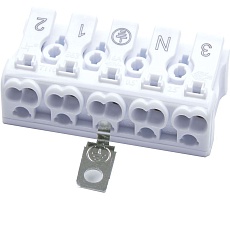 Клемма монтажная с/з Stekker для подключения фазных проводников, 5 контактных групп (3 ввода, 3 вывода на полюс), LD294-5105 32959 1