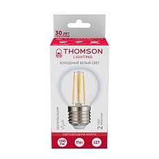 Лампа светодиодная филаментная Thomson E27 11W 6500K шар прозрачная TH-B2340 3