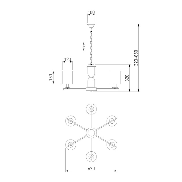 Подвесная люстра Eurosvet Caprera 60146/6 латунь изображение 4 Подвесная люстра Eurosvet Caprera 60146/6 латунь Фото № 4