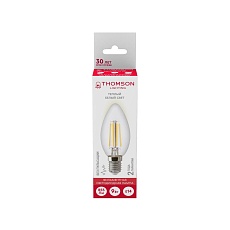 Лампа светодиодная филаментная Thomson E14 9W 2700K свеча прозрачная TH-B2069 1