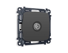 Комплект механизма TV розетки оконечной AMBRELLA VOLT OMEGA Графит мягкое касание 50-870 MHz 1dB QUANT (OP9130, VM202) MO913010