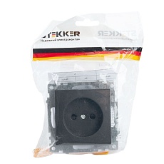 Розетка 2P Stekker Катрин со шторками черный GLS10-7109-05 39609 1