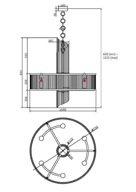 Подвесная люстра Maytoni Frame MOD174PL-06G Фото № 2