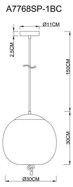 Подвесной светодиодный светильник Arte Lamp Cody A7768SP-1BC фото 3