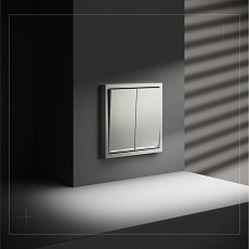 Выключатель встраиваемый Voltum S70 двухклавишный с подсветкой 10А, (сталь) VLS020205 5