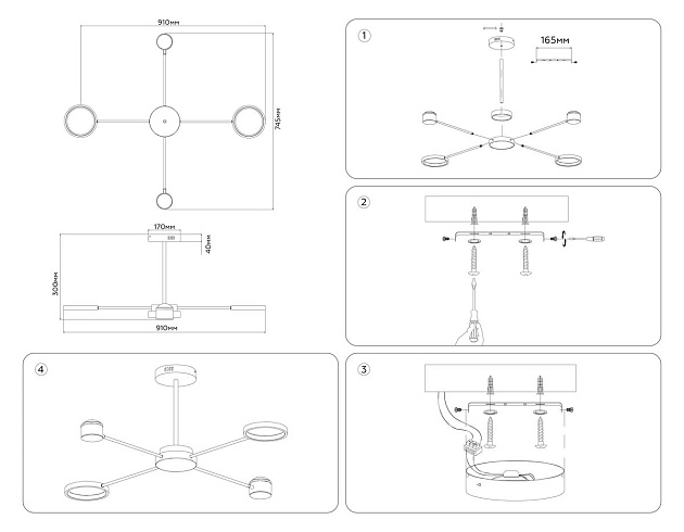 Потолочная светодиодная люстра Ambrella light Comfort LineTech FL51631 Фото № 4