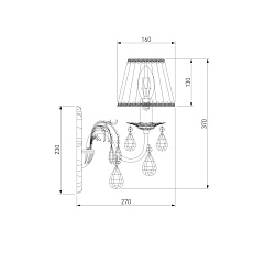 Бра Eurosvet 3637/1 белый с золотом/прозрачный хрусталь Strotskis 1