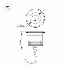Ландшафтный светодиодный светильник Arlight LTD-Ground-Tilt-R80-9W Warm3000 024950 1