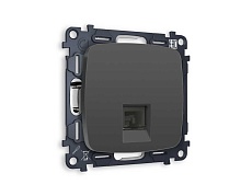 Комплект механизма компьютерной розетки AMBRELLA VOLT OMEGA Графит мягкое касание RJ-45(8P8C) CAT6 с шторкой QUANT (OP9120, VM188) MO912010