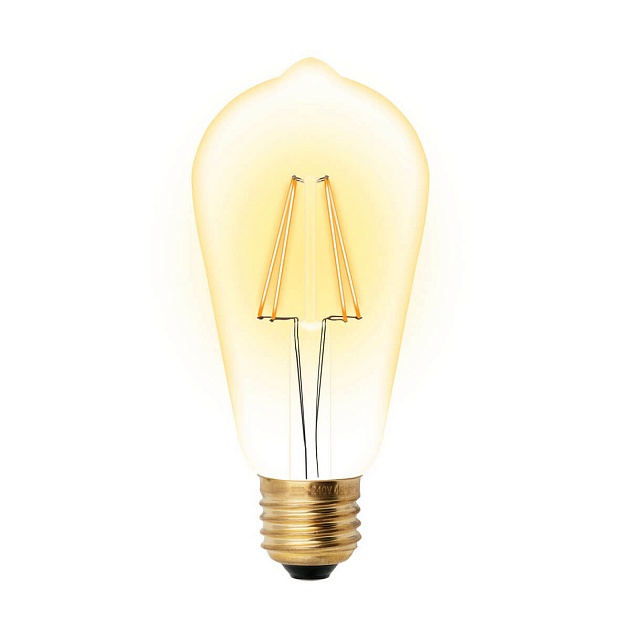 Лампа светодиодная филаментная Uniel E27 5W 2250K прозрачная LED-ST64-5W/GOLDEN/E27 GLV22GO UL-00002360 фото 