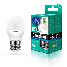 Лампа светодиодная Camelion E27 10W 6500K LED10-G45/865/E27 13570