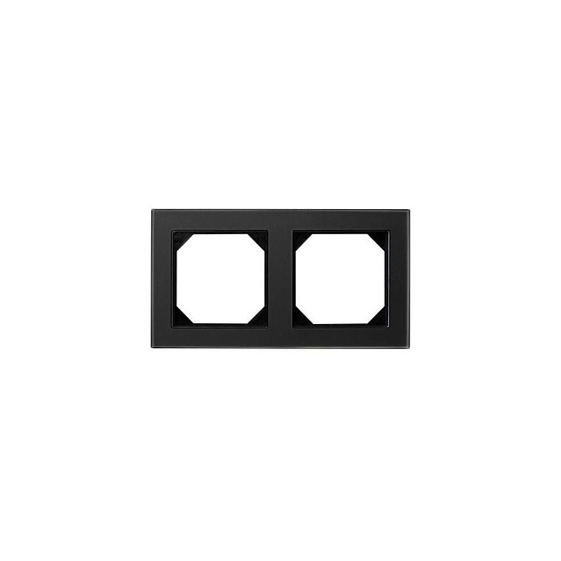 Рамка 2-постовая Liregus Epsilon стекло чёрное 28-237 фото 
