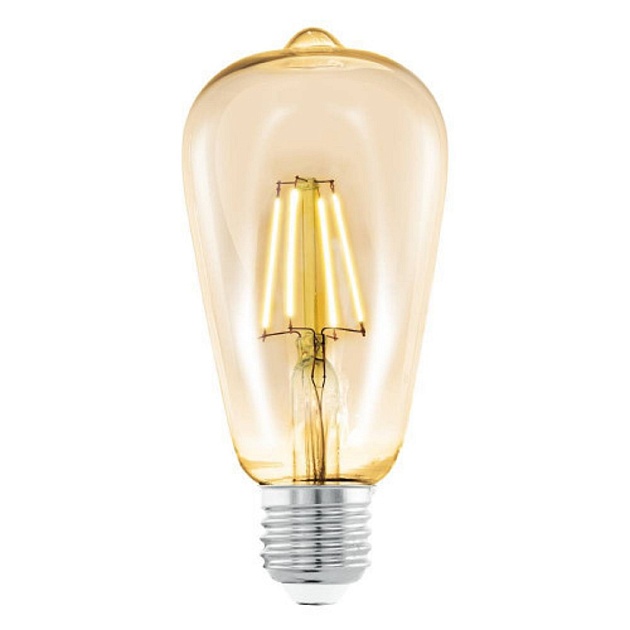 Лампа светодиодная филаментная диммируемая Eglo E27 4W 2200К янтарь 12871 фото 