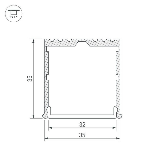Профиль Arlight ARH-POWER-W35-2000 ANOD 016138 Фото № 2