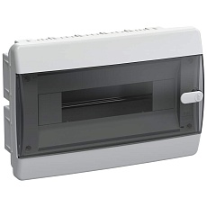 UNION Compact Корпус пластиковый ЩРВ-П-12 IP41 черная прозрачная дверь IEK UIC-KP12-V-12-41-K01