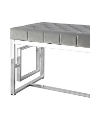 Банкетка Stool Group БРУКЛИН вельвет серый сталь серебро BENCH-012-GR 1