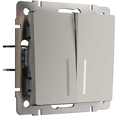 Выключатель двухклавишный с подсветкой Werkel W1220104 дымчатый a069457