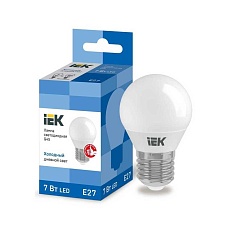 Лампа светодиодная IEK E27 7W 6500K матовая LLE-G45-7-230-65-E27