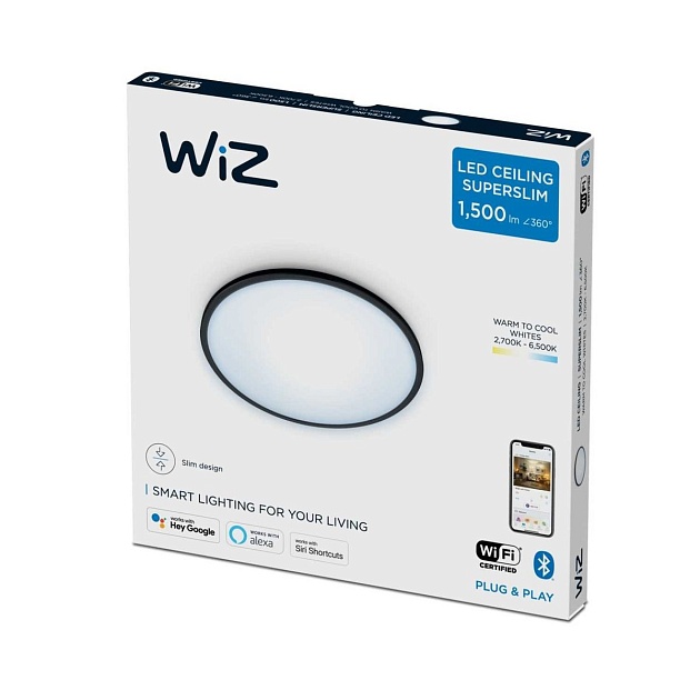 Потолочный светодиодный светильник WiZ Super Slim 929002685201 фото 3