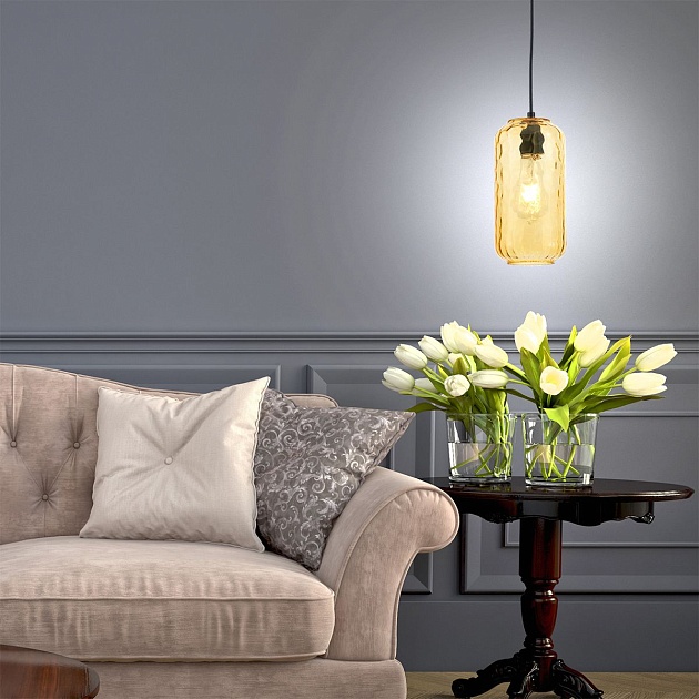 Подвесной светильник Escada Rise 10177/1S Black/Yellow Фото № 3