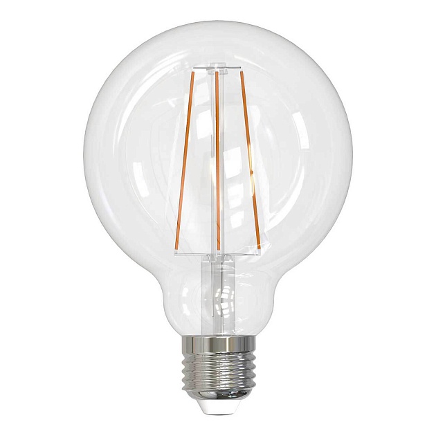 Лампа светодиодная филаментная Uniel E27 10W 4000K прозрачная LED-G95-10W/4000K/E27/CL PLS02WH UL-00004863 фото 