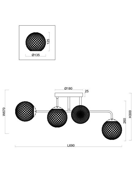 Люстра Freya FR8016PL-06BBS Фото № 7