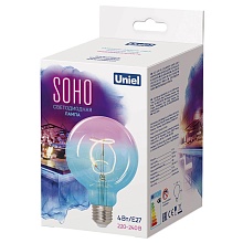 Лампа светодиодная филаментная Uniel E27 4W 2250K синяя LED-SF01-4W/Soho/E27/CW BLue/Wine GLS77TR UL-00005892 2