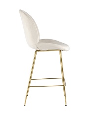 Полубарный стул Stool Group Турин со спинкой велюр бежевый золотые ножки 8329A VELVET BEIGE 2