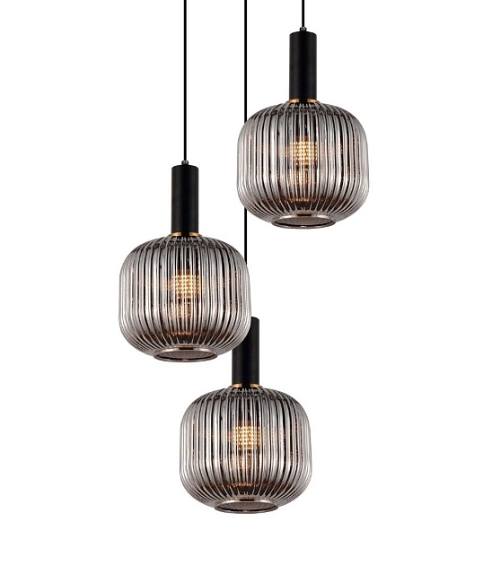 Подвесная люстра Lumina Deco Gato LDP 1217-3 GY+BK Фото № 2