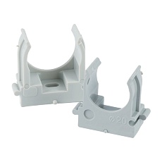 Крепеж-клипса для труб для прямого монтажа Stekker PMPH32G серая в п/э D32 мм 50763