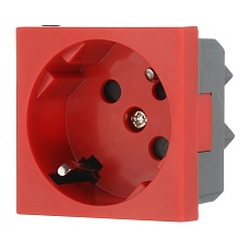 Розетка LK Studio с заземляющими контактами, с защитными шторками, 16 А, 250 В, под углом 45 градусов с ключом (красный) LK45 851607-1 2