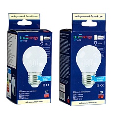 Лампа светодиодная truEnergy 5W, G45, E27, 4000K 14120 1