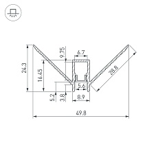 Профиль встраиваемый Arlight Decore-S6-Ext-Comfort-2000 Anod внешний 043162 1