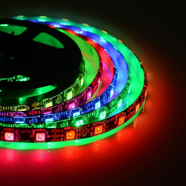 Светодиодная влагозащищенная лента Apeyron 14,4W/m 60Led/m 5050SMD разноцветная 2M 86ЦЛ фото 