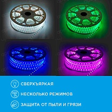 Светодиодная влагозащищенная лента Apeyron 12W/m 60LED/m 2835SMD разноцветная 5M 10-52 1