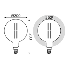 Лампа светодиодная филаментная Gauss E27 6W 4000K серая 154802205 1