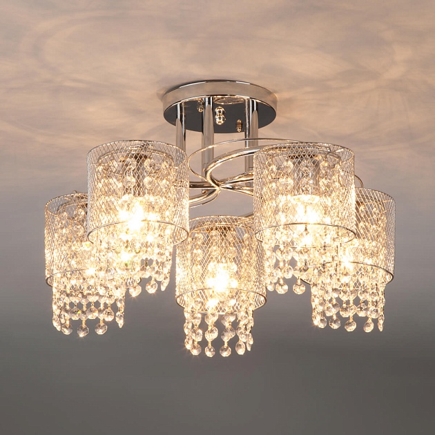 Потолочный светильник Eurosvet 30137/5 хром изображение 3 Потолочный светильник Eurosvet 30137/5 хром Фото № 3