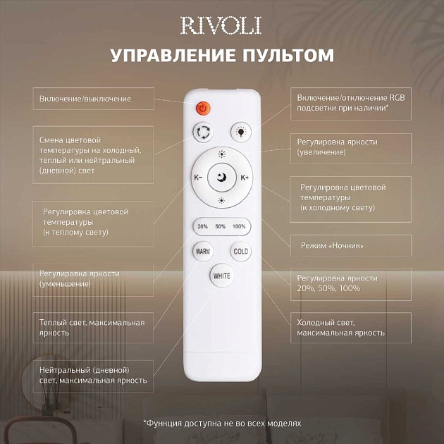 Потолочная светодиодная люстра Rivoli Letizia 6176-703 Б0068372 Фото № 15