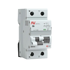 Дифференциальный автомат DVA-6 1P+N 6А (C) 30мА (AC) 6кА EKF AVERES rcbo6-1pn-6C-30-ac-av